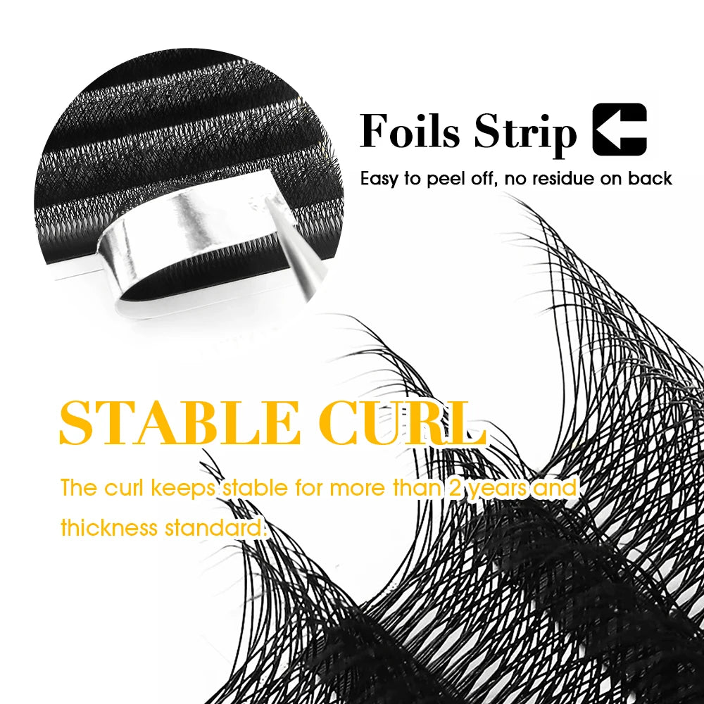 Private Label Masscaku W Style Individual Eyelashes 3D/4D/5D/6D Premade Fans W Shape Clover Bloom Natural Long Lash Extension Vue
