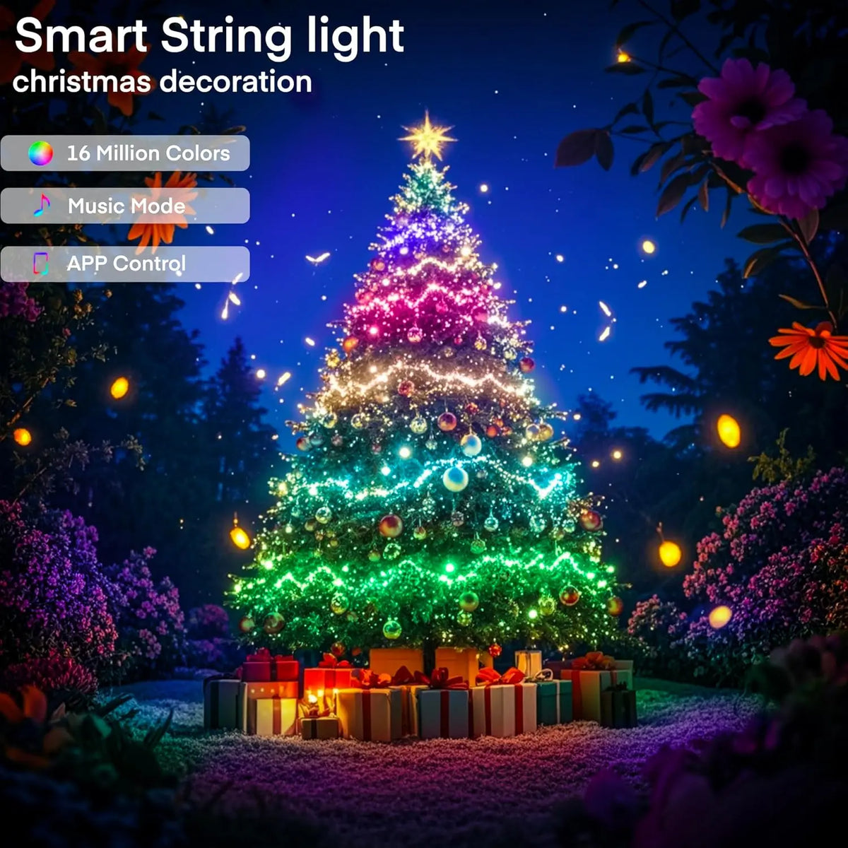 Dream Color RGBIC LED String Garland USB APP Remote Control Music Sync Fairy Lamp For Home Christmas Party Holiday Layout Decor Vue