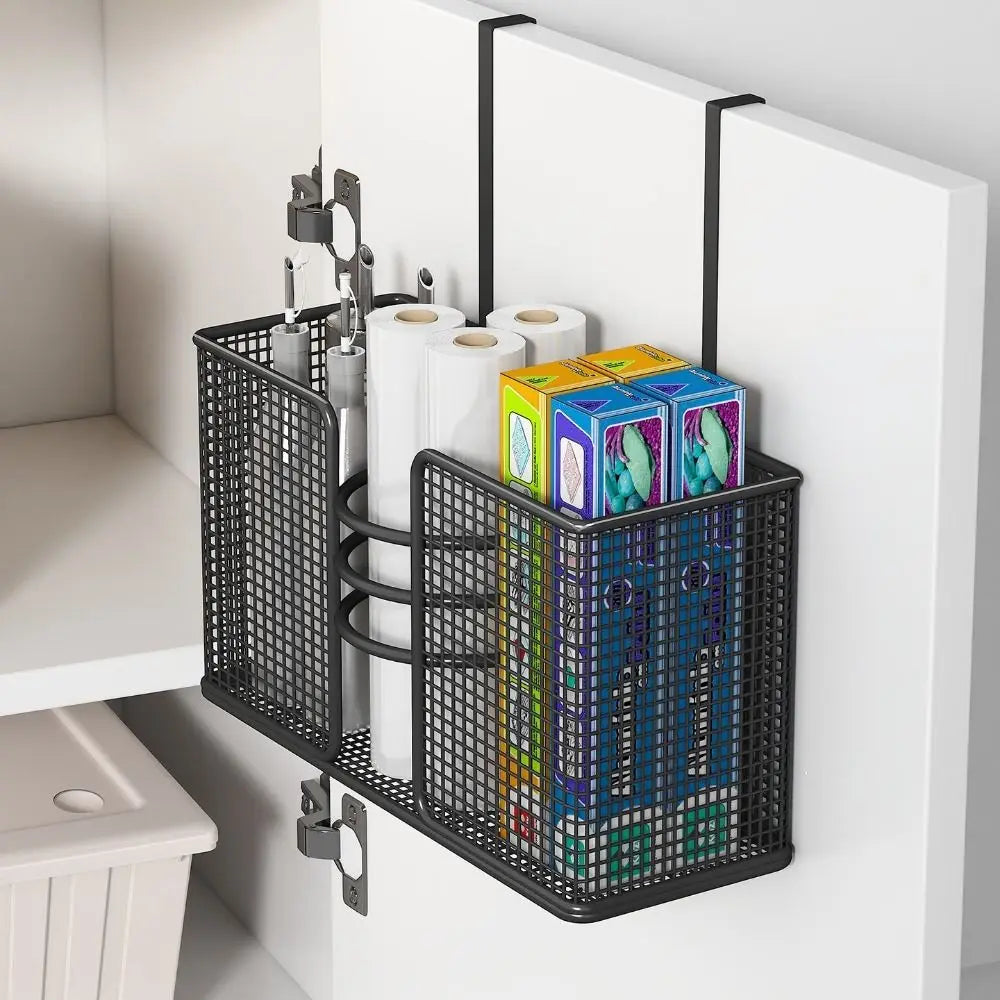 Wall Mounted Hair Dryer Storage Rack Iron No-Drill Comb Curling Storage Rack Space Saving Large Capacity Vue