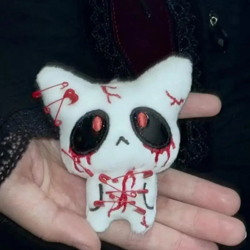 1/2 Pack Spooky Halloween Plush Keychain, Eerie Bloody Beast Figurine Charm, Gothic Fearful Bag Adornments, Couple Present Vue A2