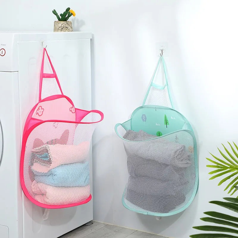 Foldable Wall Mounted Dirty Clothes Basket, Wall Mounted Dirty Clothes Storage, Hanging Dirty Clothes Storage Baske Vue