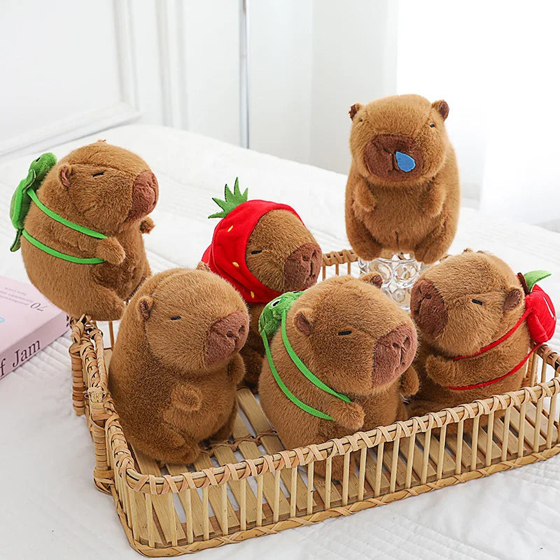 25-60cm Cute Capybara Plush Toy Simulation Capibara Fluffty Doll Internet Celebrity Animals Soft Stuffed Toy Room Decor Kid Gift Vue