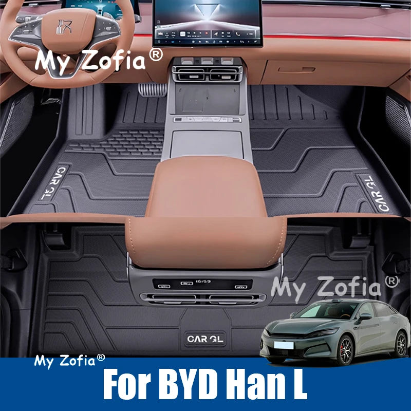 Custom Fit For BYD Han L DM EV 2025 2026 Car Interior Car Floor Mat Waterproof TPE Car Mat Waterproof Foot Liner Accessories Vue