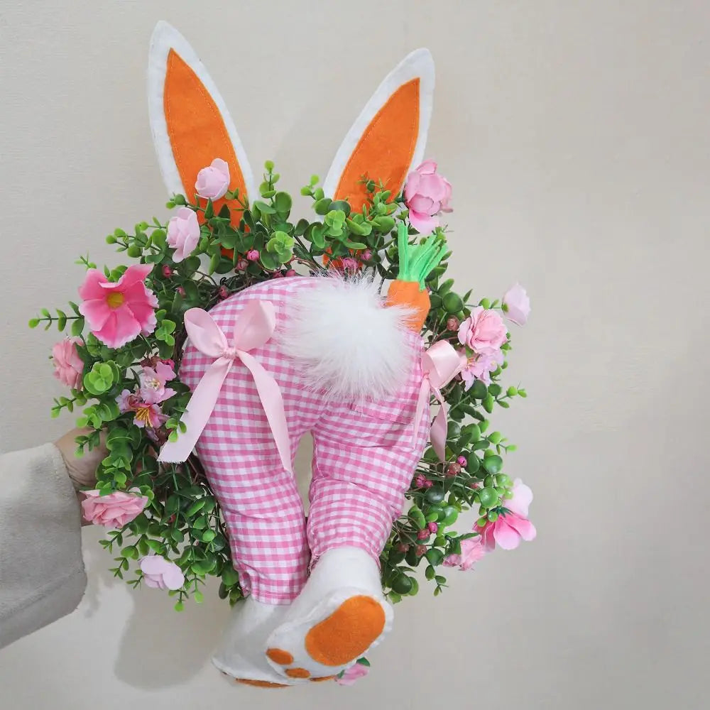 Realistic Design Easter Bunny Wreath Fresh Decoration Reusable Material Bunny Bottom Wreath Realistic Wreath Easter Decoration Vue