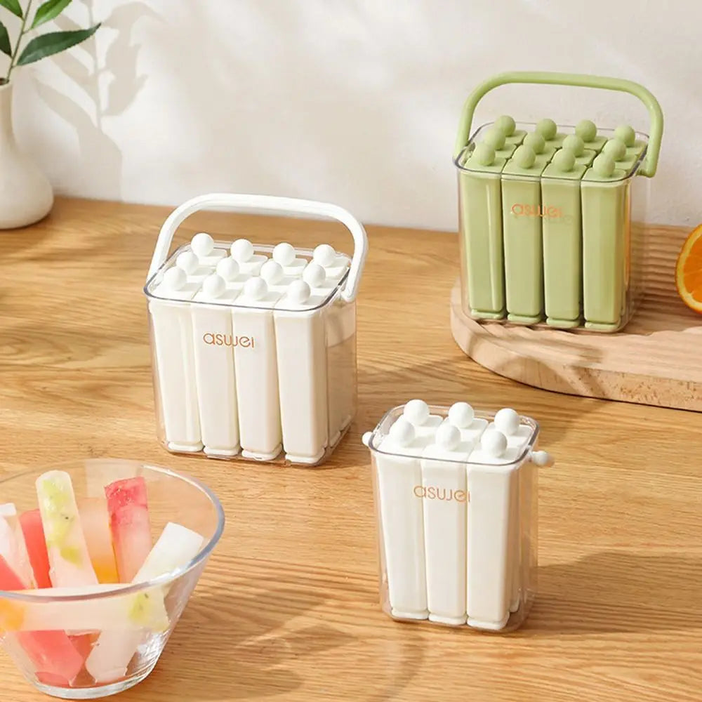 Silicone Old Popsicle Mold Lid Portable Frozen Ice Cream Molds Long