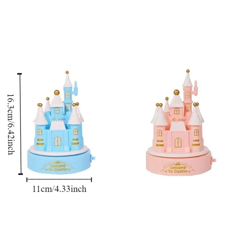 Cartoon Castle Rotating Music Box Romantic Style Exquisite Mechanical Music Box Handwork Craft Birthday Music Box Birthday Gifts Vue