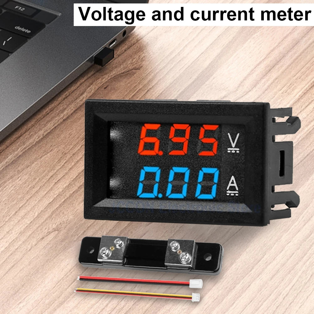 2-in-1 Digital Voltmeter Ammeter Panel DC 0-100V LED Display Digital Panel Meter Vue