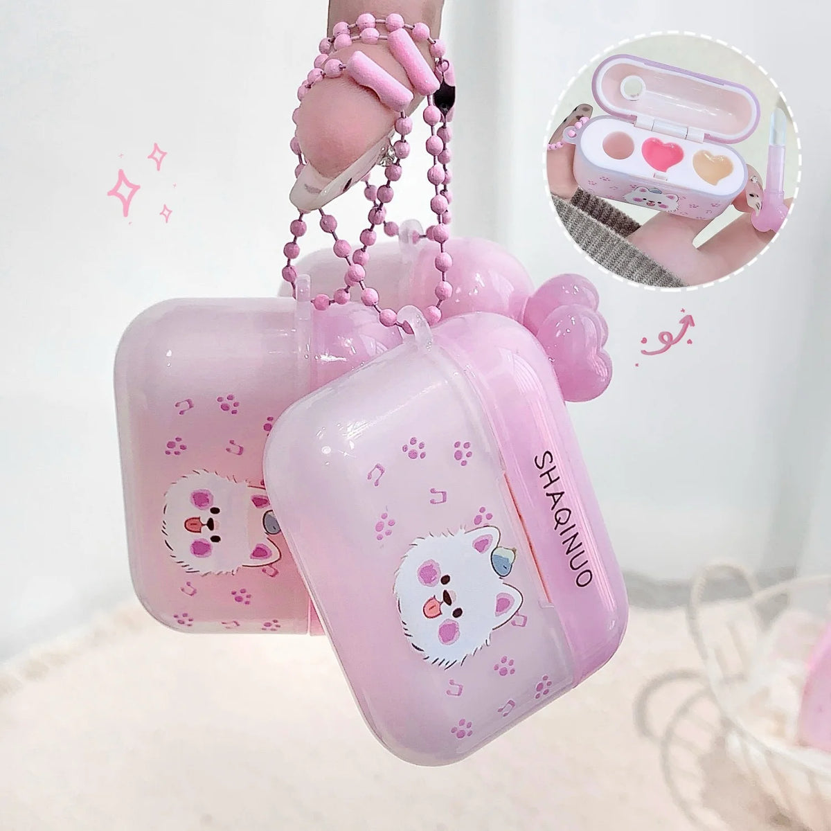 Cute Earphone Case Moisturizing Lip Gloss Hydrating Lightening Lip Lines Transparent Makeup Solid Lip Balm Jelly Gloss Makeup Vue