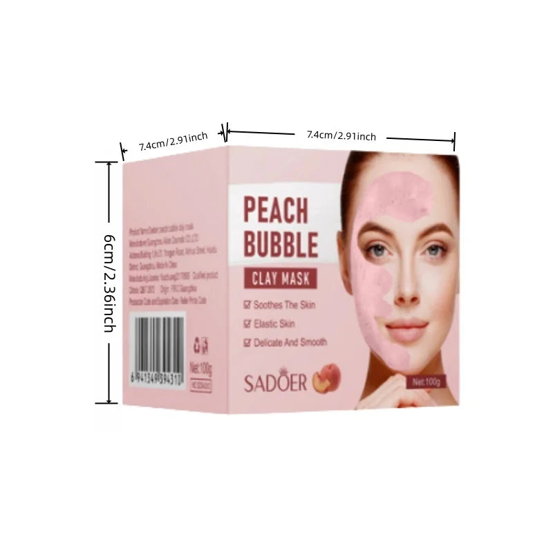 100g Peach Bubble Mask, Extracting Skin-Beneficial Peach Ingredients, with a Delicate Texture, It Cares for Dry Skin, Leaving It Smooth and Delicate, Suitable for All Skin Types Vue