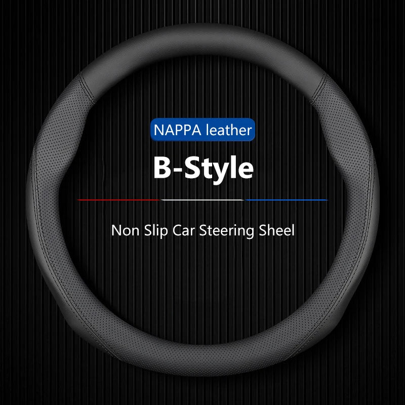Car Steering Wheel Cover O-shaped Booster Cover, Breathable, Auto Decoration For Honda Accord 2023 2024 2025 Diameter 38cm Vue Black -B
