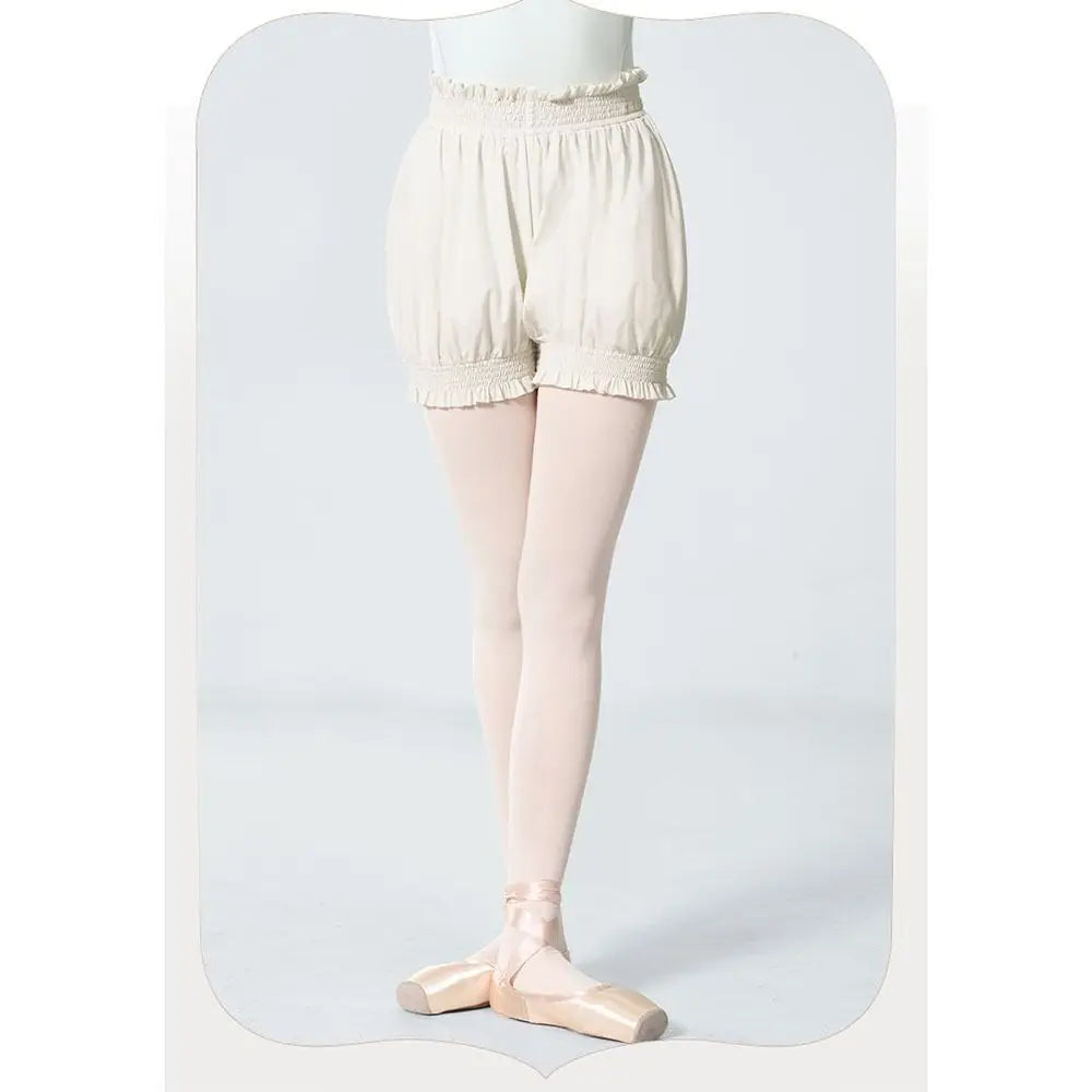Pilates High Waist Dance Shorts Elastic Waistband Nylon Ballet Shorts Ruffle Comfortable Safety Pants Yoga Exercise Vue