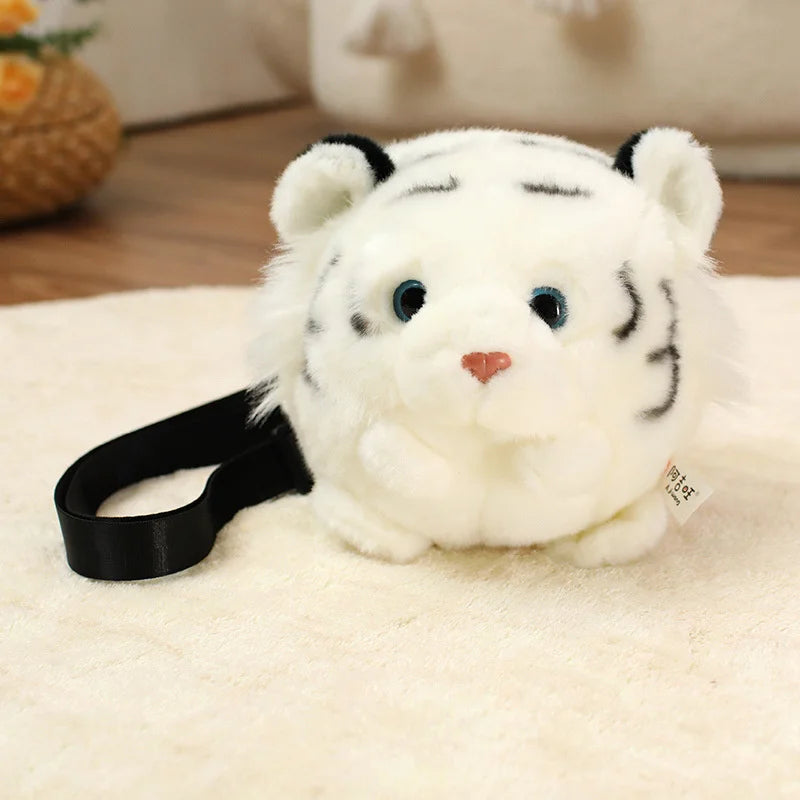 Plush Tiger Head Crossbody Phone Bag Cute Coin Purse Soft Shoulder Pouch Kids And Teens Cozy Daily Gift For Birthday Christmas Vue 18cm A1