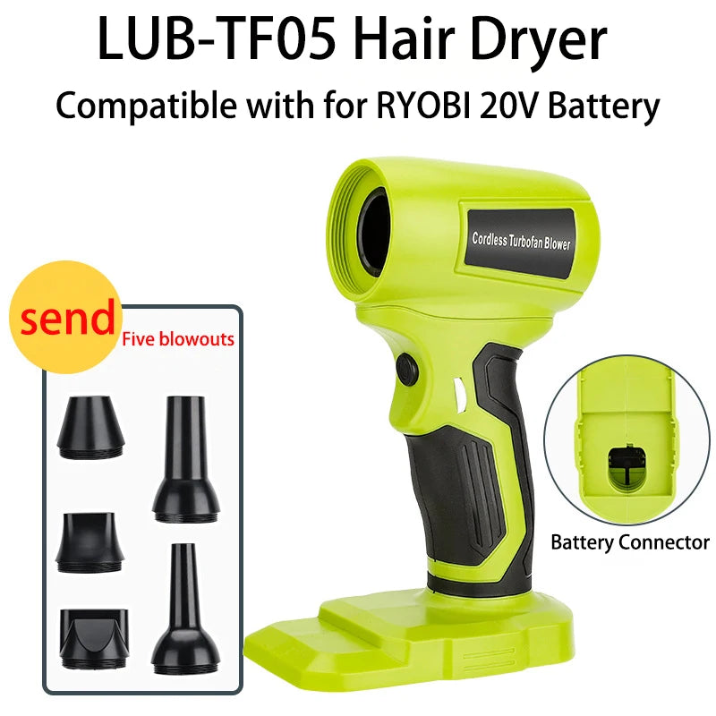 Power Tool Accessories Brushless Turbo Blower for Ryobi 18V Battery Violent Air Gun Handheld Fan Computer Keyboard Cleaning Tool Vue For Ryobi