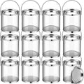 12pc Paint Cans Clear Small Empty Cans with Lids Mini Transparent Bucket with Lid Art Can Containers for Crafts Candy DIY Decor Vue Default Title
