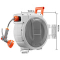 SucceBuy Retractable Garden Hose Reel Wall Mounted Hose Reel Heavy Duty Garden Hose Reel with 9Pattern Nozzle 180°Swivel Bracket Vue 145ft United States