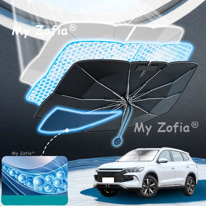For BYD Sealion 5 DMI 2025 2026 Car Windshield Sunshade Foldable Umbrella amry Front Heat Insulation Accessories Vue