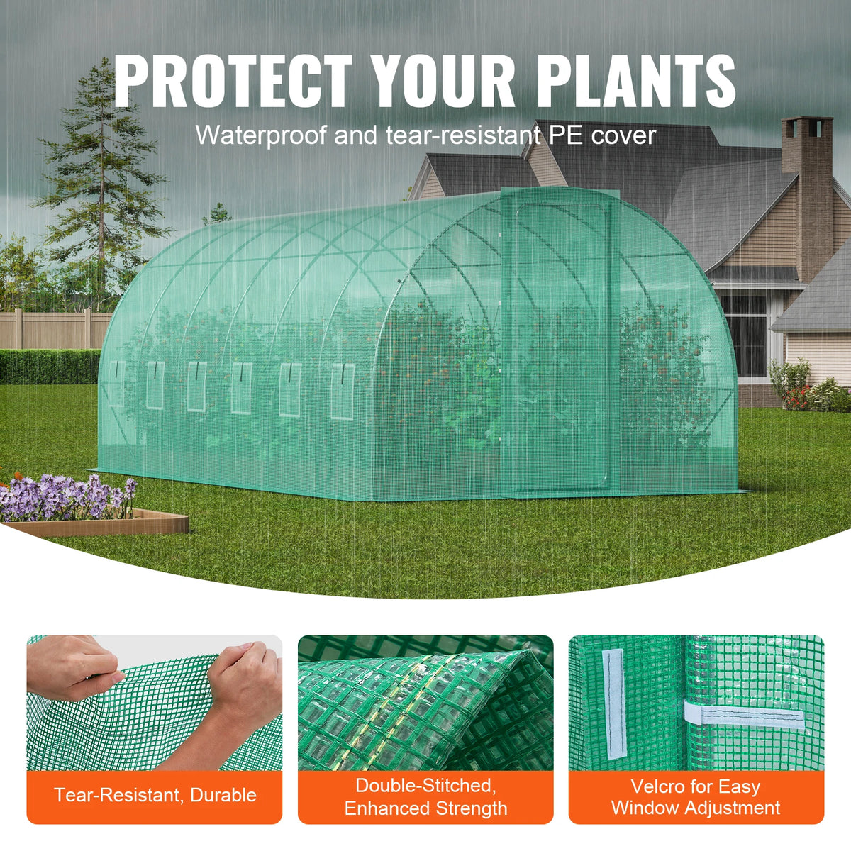 Walk-In Tunnel Greenhouse Hoop House | Galvanized Steel Frame Walk-In Greenhouse Vue