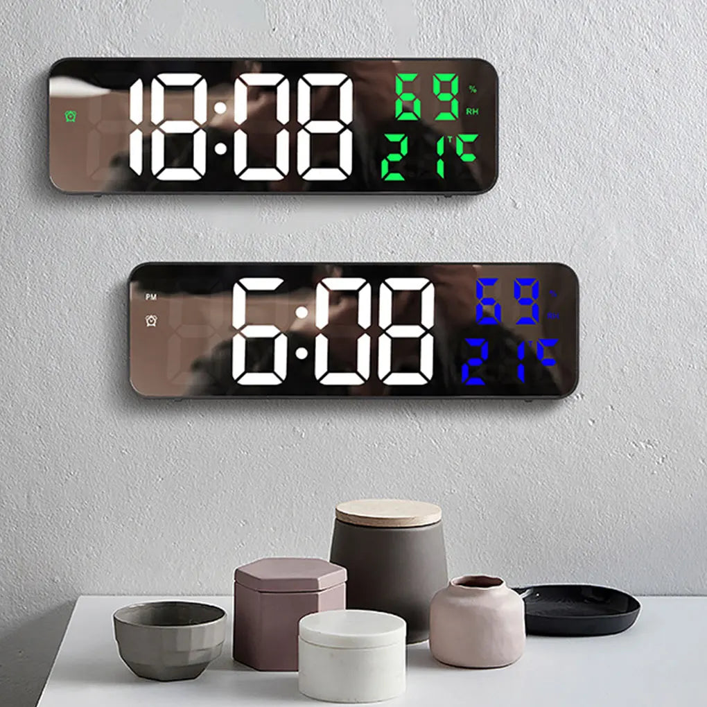 FangNymph Large LED Digital Clock – Temp, Humidity & Timer LED Digital Clock Vue