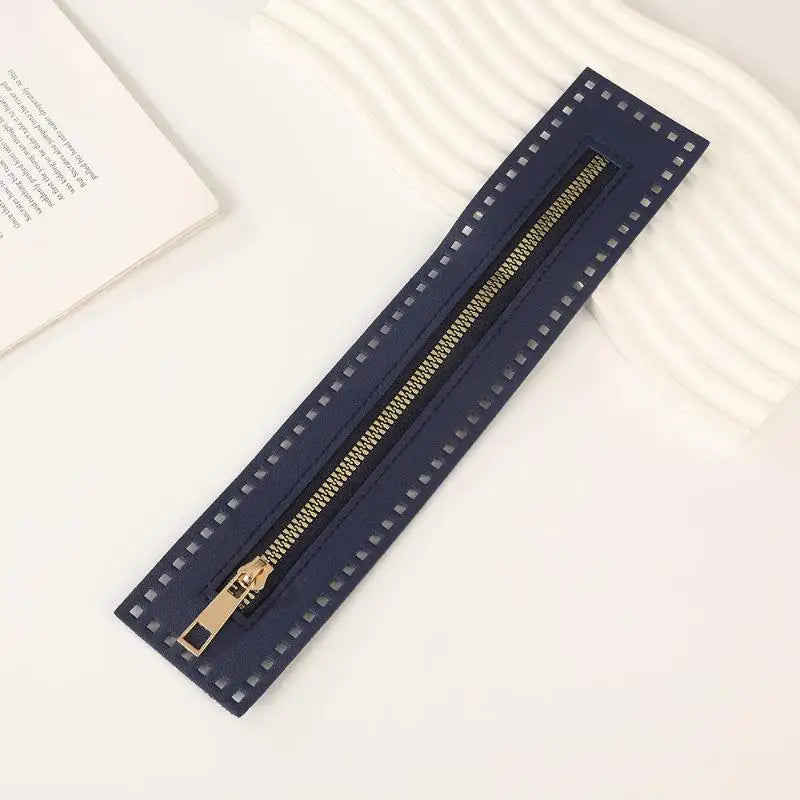 27cm Double Sided Leather Zipper Utility Handbag Leather Zipper Utility Crochet Bag Hardware Solid Zipper Sewing Accessories Vue A3