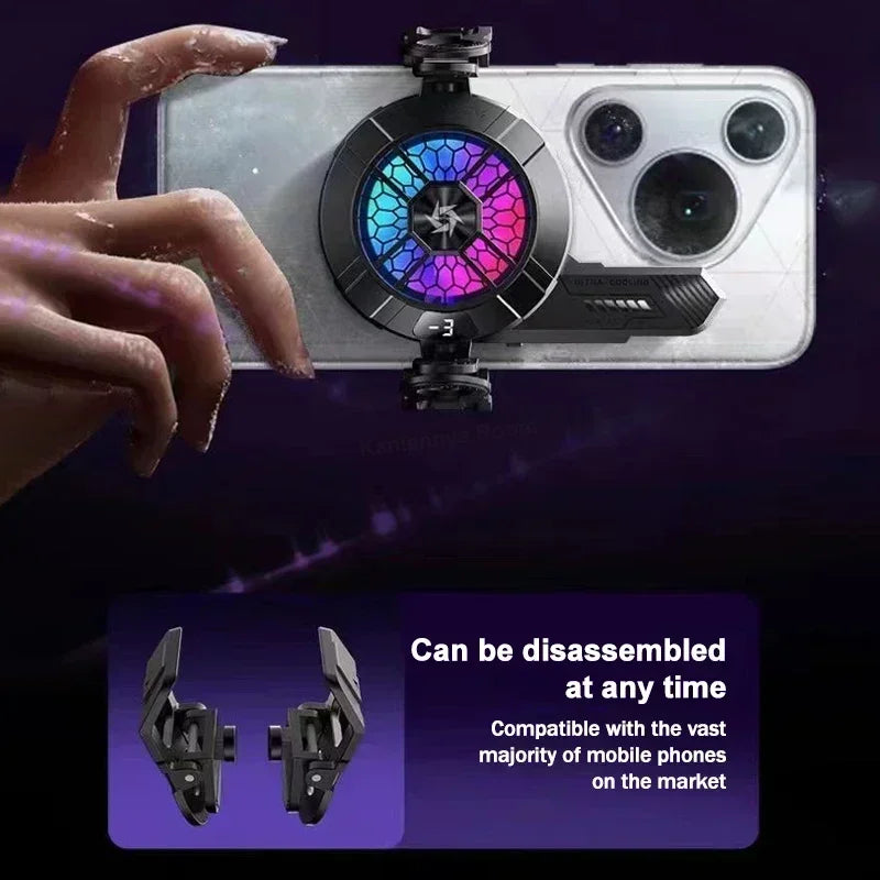 SL33 6-Shaped Semiconductor Phone Cooler – Magnetic Back-Clip Radiator for iOS & Android Devices Vue
