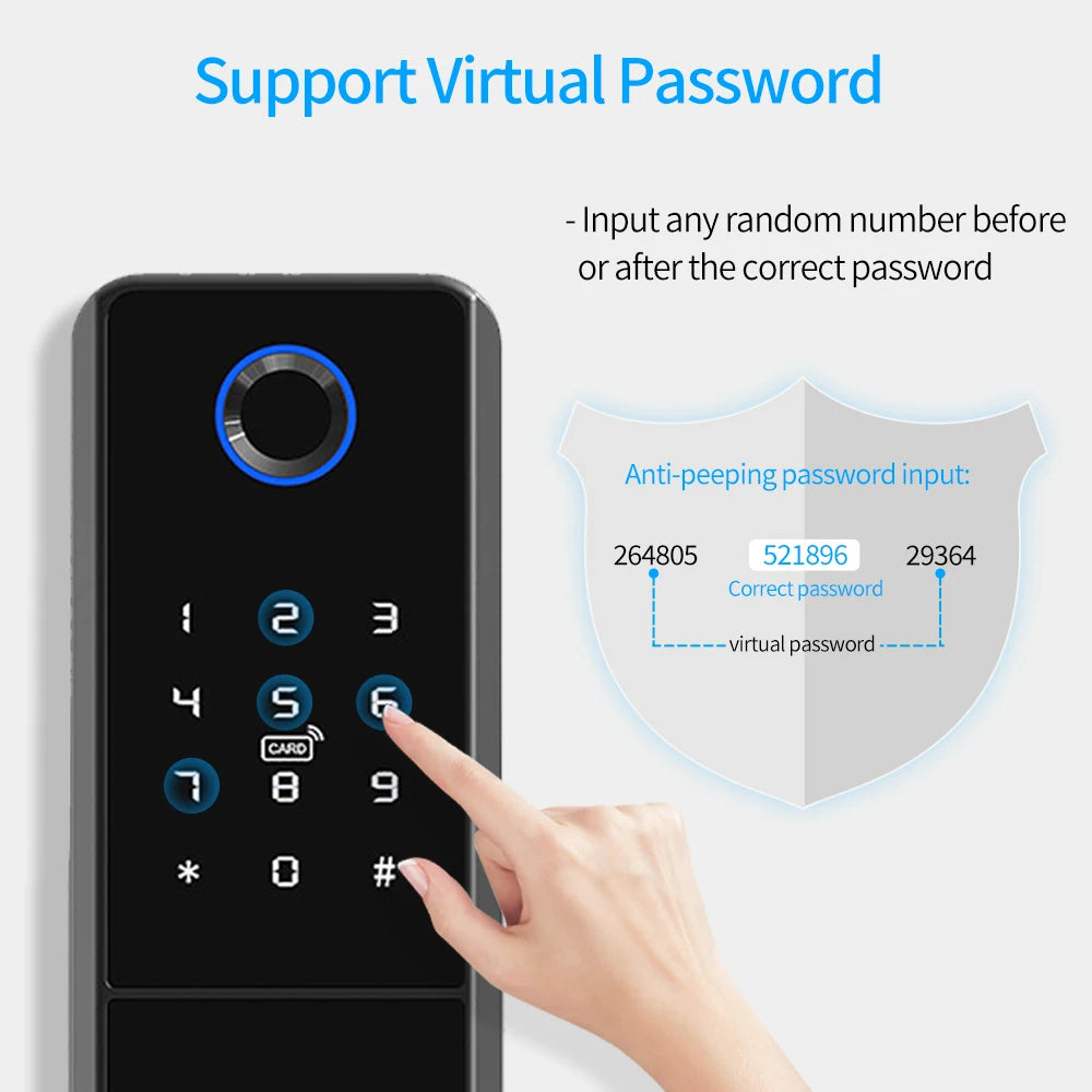 IP65 Waterproof TTLock Fingerprint Smart Door Lock Outdoor Gate Bluetooth Password 13.56MHz IC Card Deadbolt Lock+Mechanical Key Vue