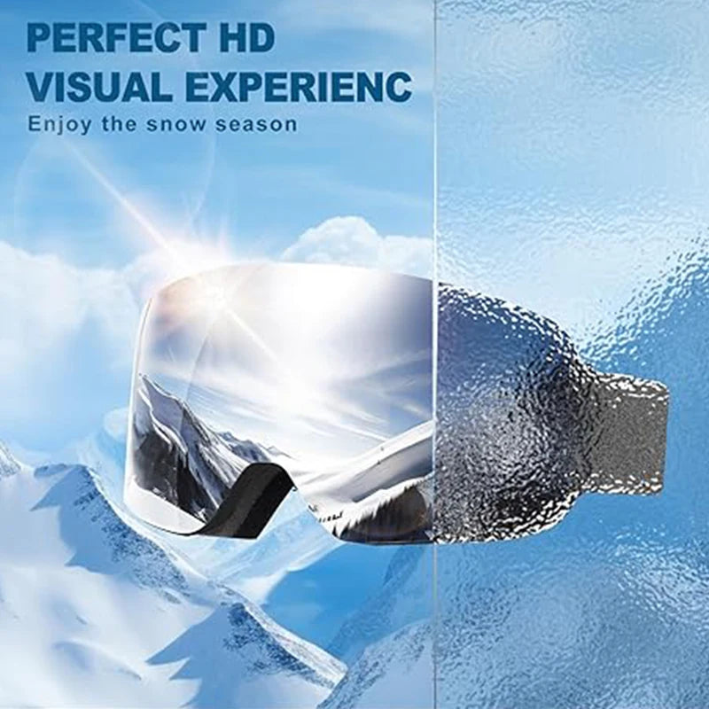 Ski Goggles Full Blue Revo Snowboard Snow Wide Vision Over Glasses Frameless UV Protection Anti Fog Unisex Winter Goggles Vue
