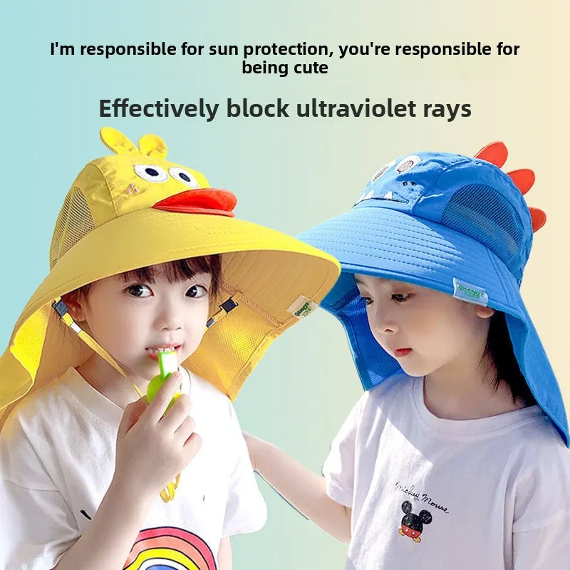1-10PCS Kids UV Protection Sun Hat Baby Toddler Bucket Hat Wide Brim Breathable Outdoor Cap for Boys Girls Spring Summer Vue