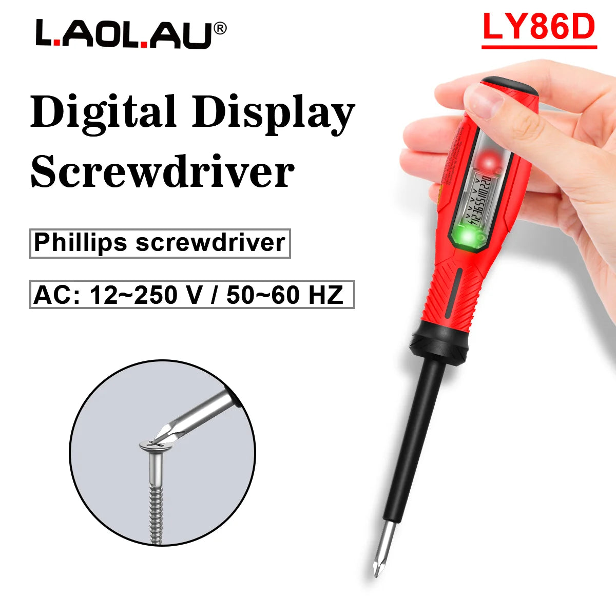LY86D Circuit Breakpoint Detector Digital LCD Voltage Tester Flat/Cross Screwdriver AC Voltage Detector Voltmeter Electric Pen Vue CROSS