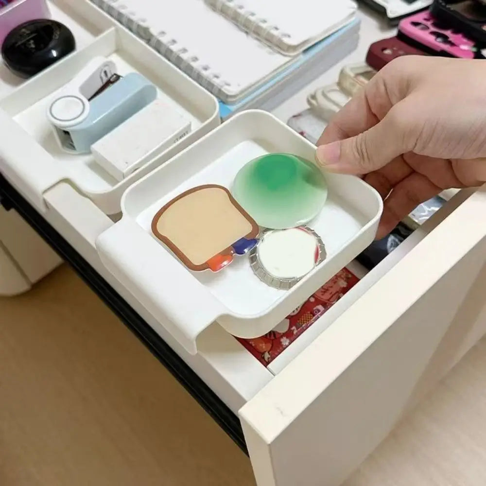 4PCS Plastic Hanging Storage Box Wall Mounted with Dividers Cosmetics Storage Box Space Saving Stationery Storage Box Vue