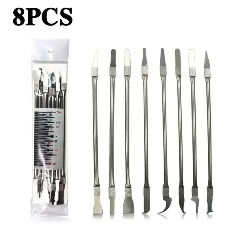 8pcs CPU IC Glue Remover C Chip Repair Phone Repair Tool Thin Blades Piratical Repair Hand Tool For Mobile Phone Computer Vue 8pcs