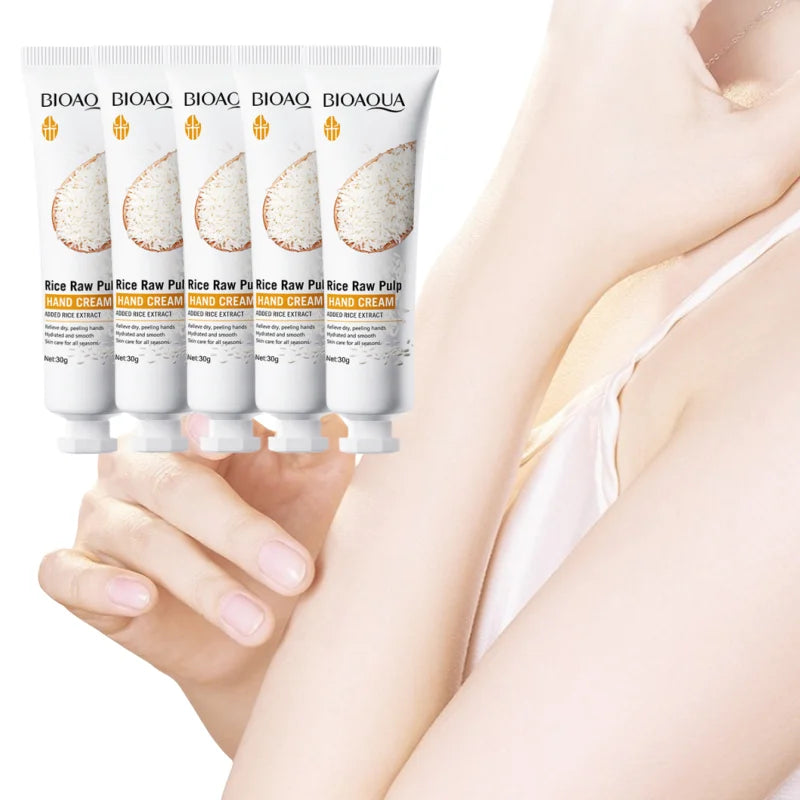 Rice Raw Pulp Hand Cream, Moisturizes and Replenishes Moisture, Cares for the Hands, Helps Improve Dry and Rough Skin, and Makes the Hands Soft, Delicate, and Smooth. Vue
