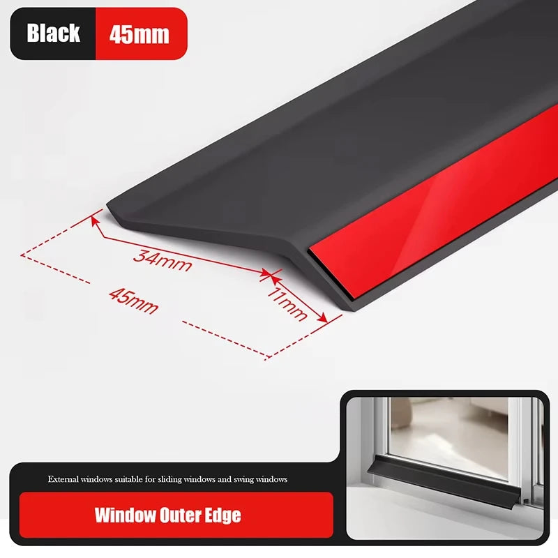 Window water blocking bar home window rain Flashing board aluminum alloy window edge waterproof Water Deflector sealing strip Vue Outer Window-45mm 1M