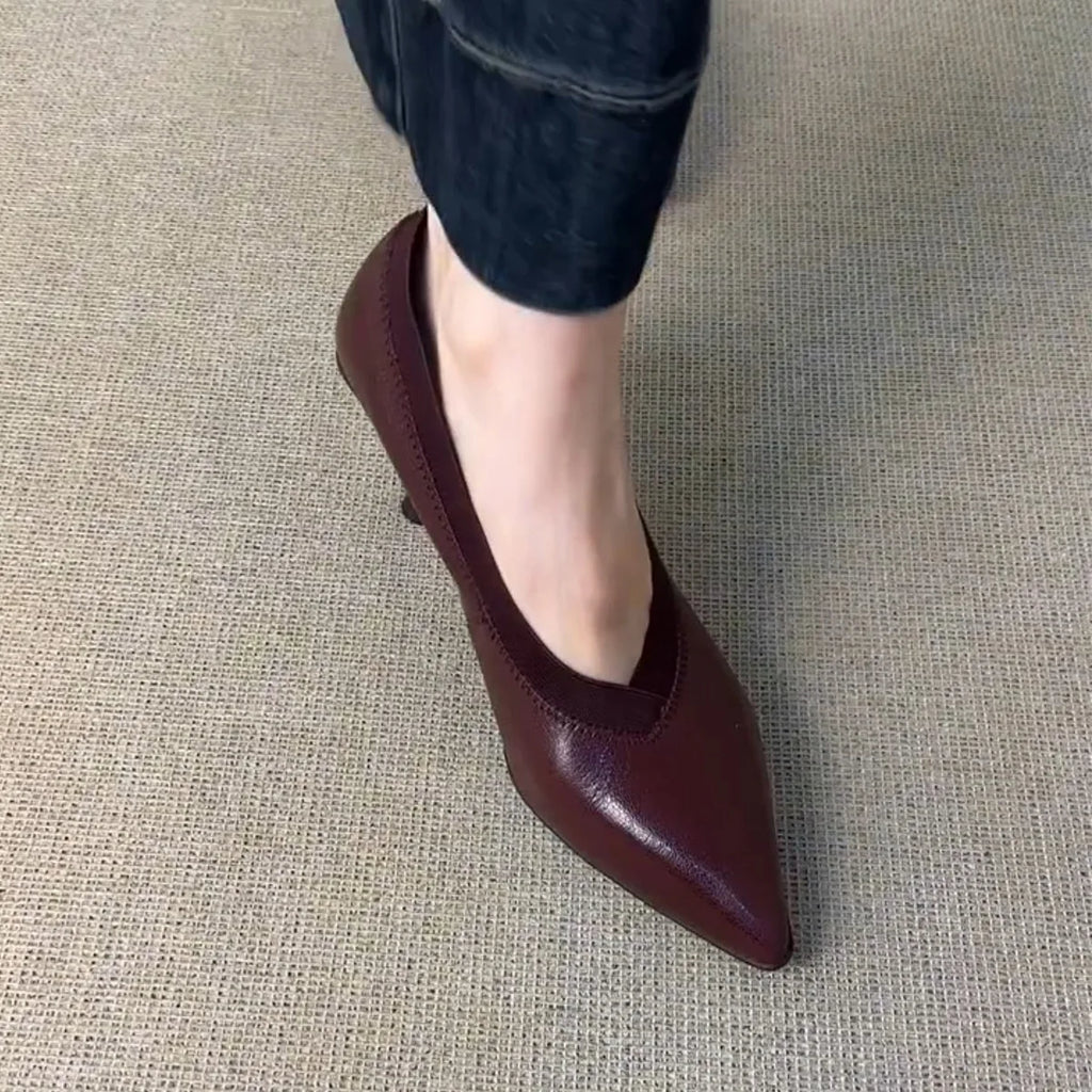 Women's French Retro Pointed Toe Spike Heel Pumps Spike Heel Pumps Vue