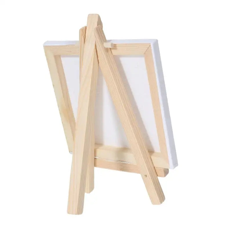 12pcs Artists 5 inch Mini Easel +3 inchx3 inch Mini Canvas Set Painting Kids Craft DIY Drawing Small Table Easel for School Vue