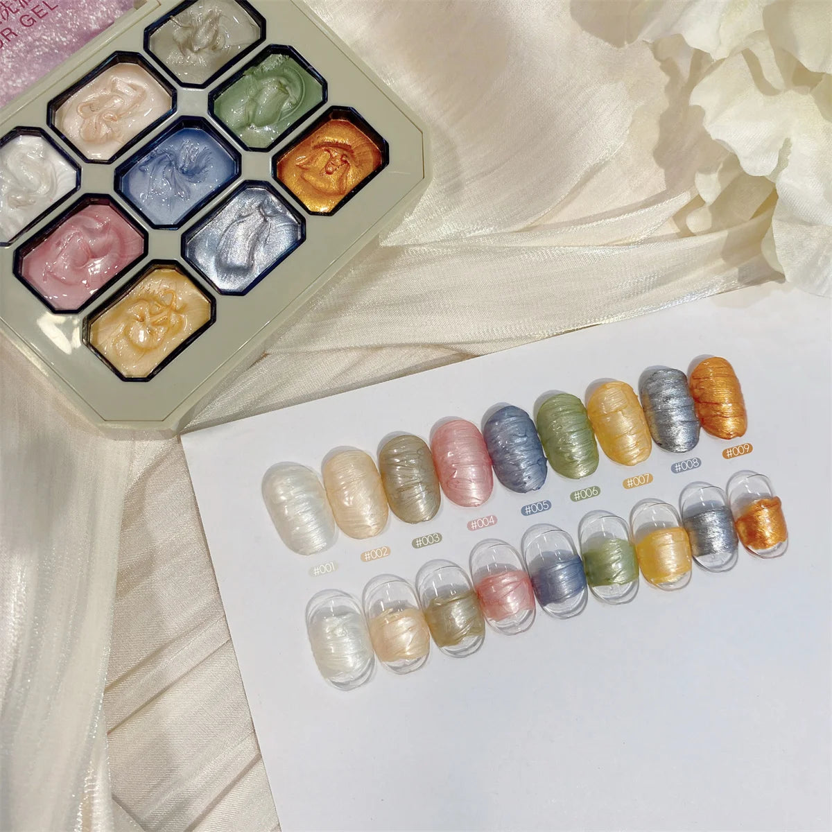 1pc Solid Pearl Cream Oil Painting Gel No Wash Pat Gel Sparkling 3D 9-Color Thick Nail Art Creation Decoration DIY Ins Style Vue