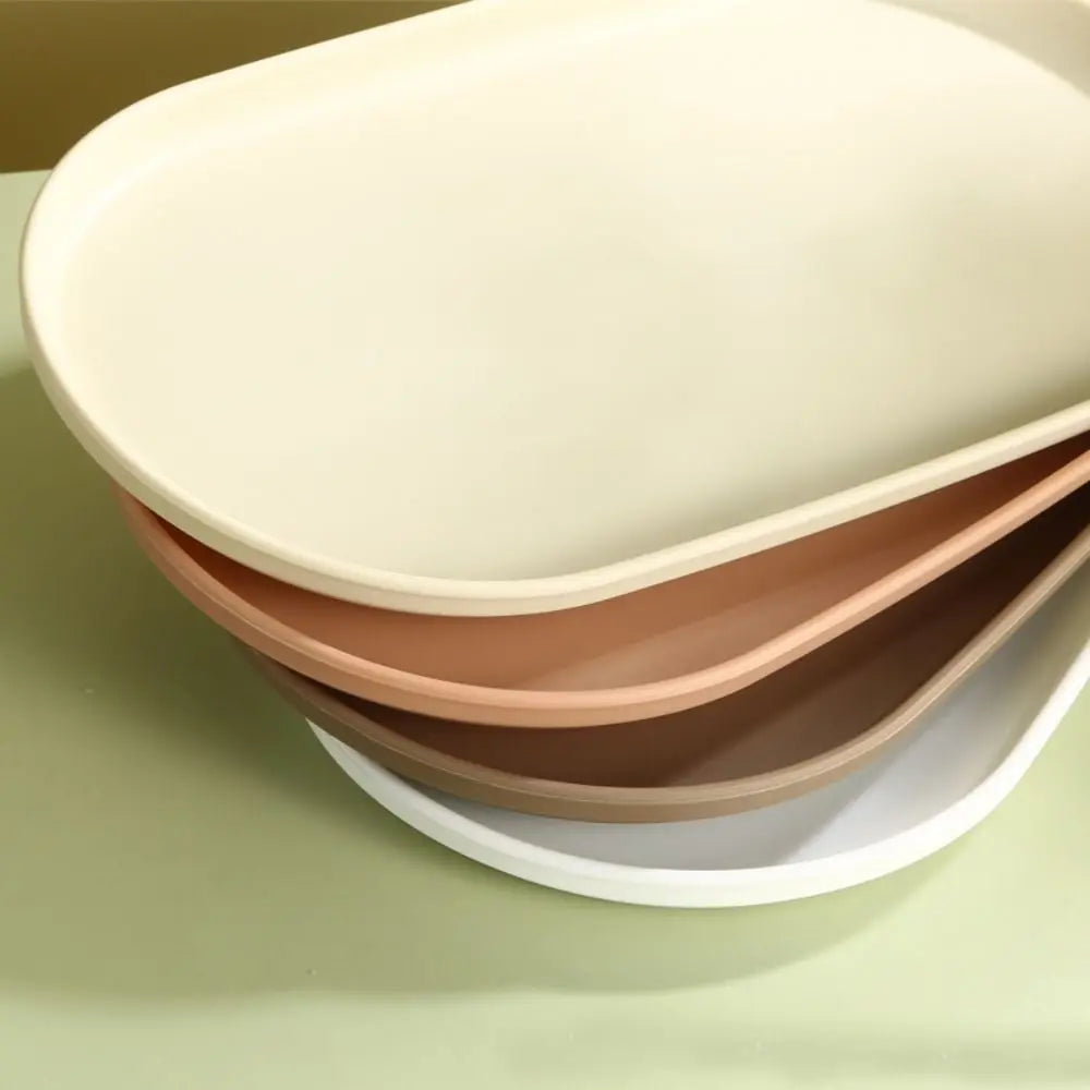 Stackable Dessert Tray Nordic Style Oval Reusable Storage Tray Multi-Function Plastic Dish Plate Wedding Party Vue