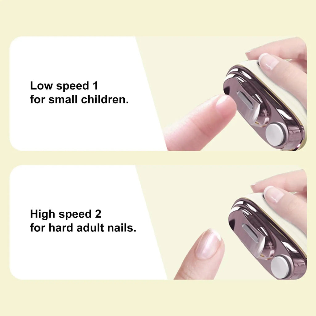 Electric Nail Trimmer with LED Light 2-Speed Automatic 4 In1 Automatic Nail Clipper for Seniors Elderly Women Adults Kids Vue