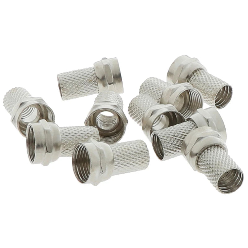 10Pcs New 75-5 F Connector Screw On Type For RG6 Satellite TV Antenna Coax Cable Vue