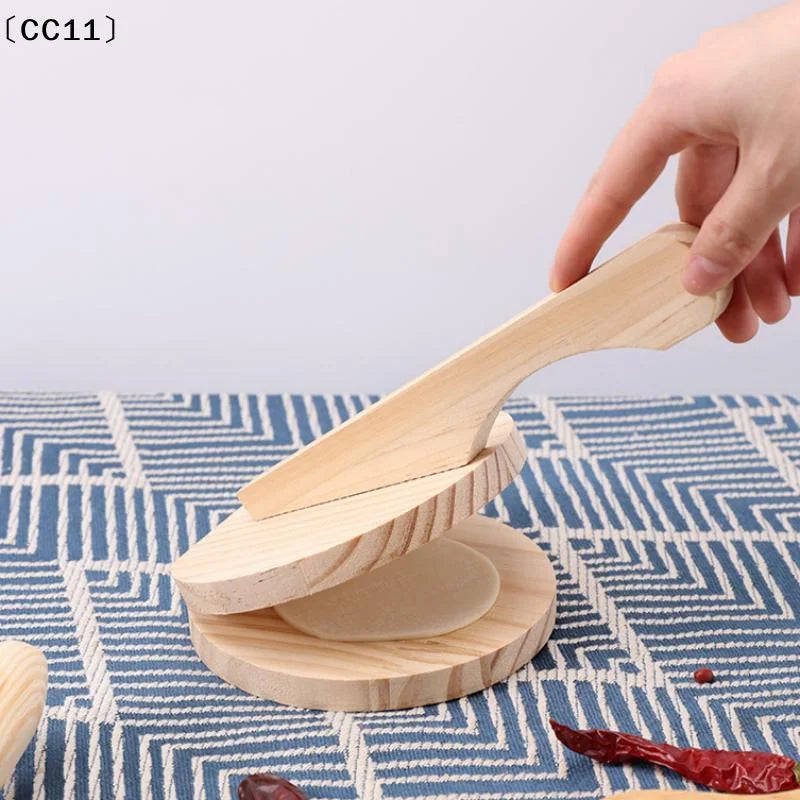 Solid Wood Dough Press Tool Quick Easy Dumpling Skin Presser Home
