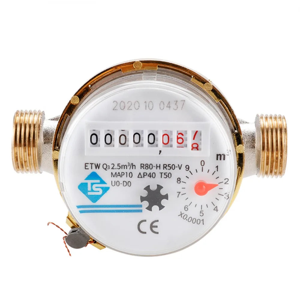 15mm 1/2 Inch Smart Water Flow Meter Read of Cubic Flow Meter 360 Adjustable Rotary Counter Water Measuring Meter for Garden Vue