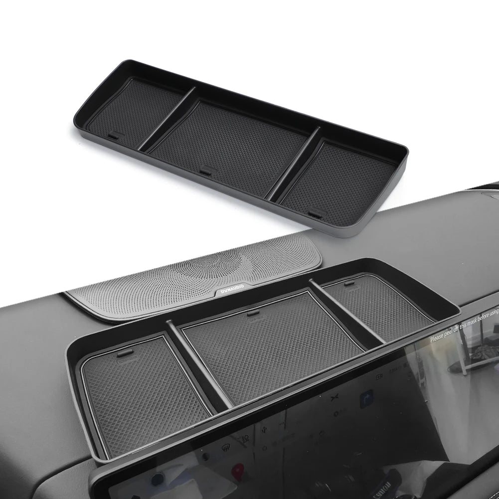 Smabee for Xpeng G9 2022-2025 2026 Car Dashboard Tray Center Hidden Storage Box Behind Screen Accessories Organizer Tidying Vue