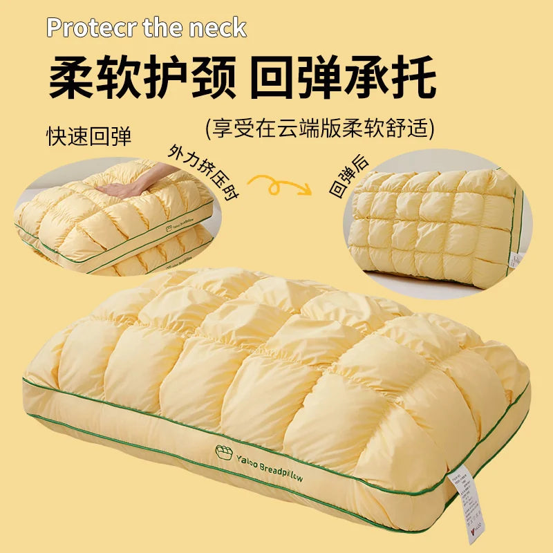 Cotton Pillow Cervical Neck Support Sleep Aid Adult Dorm Room Single Pineapple Bun Texture Full Head Support Pillow Vue