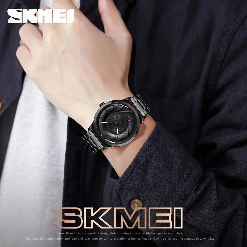 SKMEI 9210 Men's Stainless Steel Quartz Sport Watch – Waterproof Men's Quartz Watch Vue