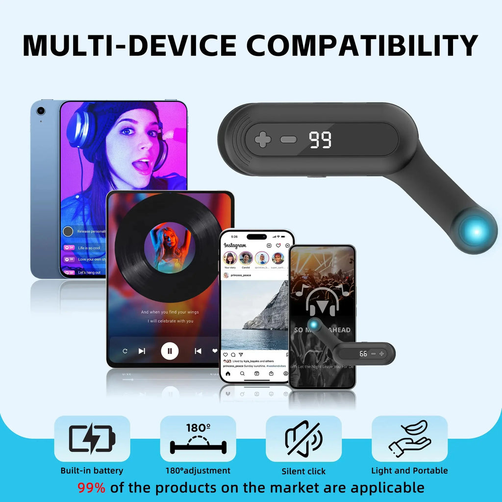Smart Automatic Screen Clicker Device,USB-Powered Finger-Simulating Continuous Clicker with Adjustable Speed for Smartphone Vue