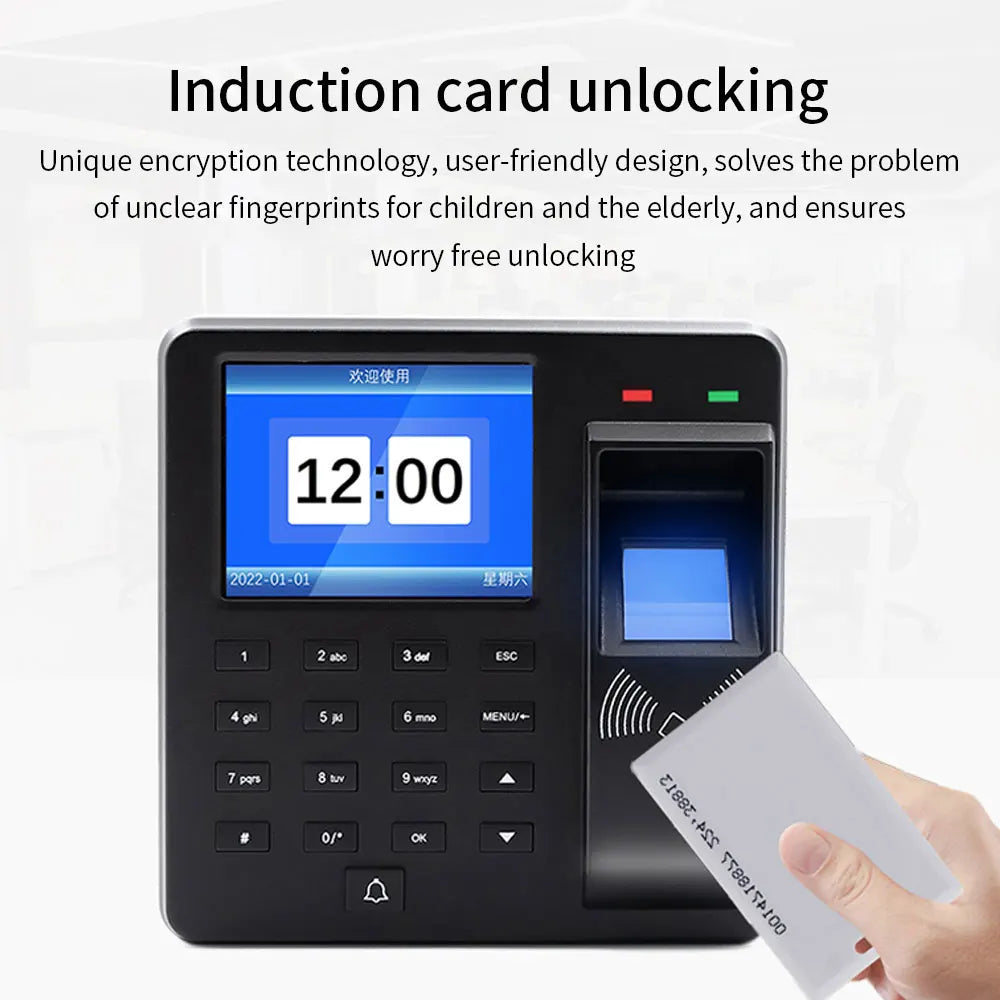 Biometric Fingerprint Access Control Intercom Time Attendance Machine Digital Electric RFID Code System For Door Lock Keys Tags Vue