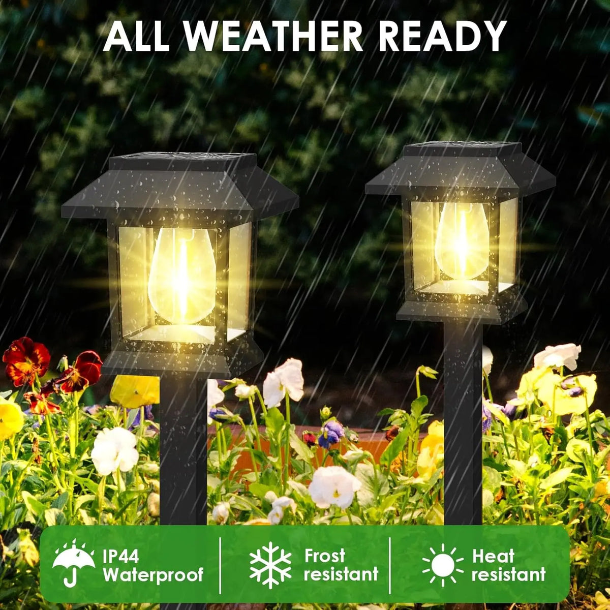 Solar Outdoor LED Vintage Tungsten Filament Lawn Stake Lights for Villa Courtyard Garden Park Decorative Landscape Ambient Glow Vue