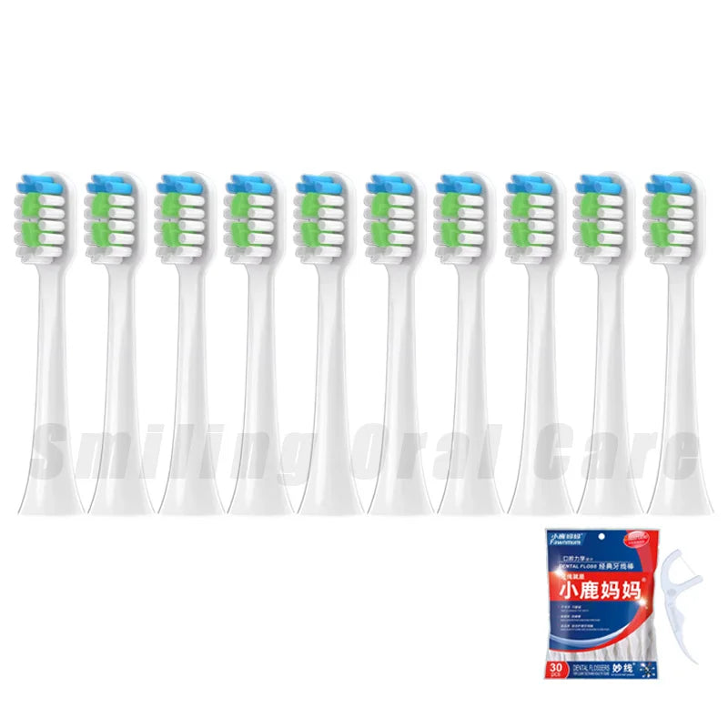 5/10pcs For Nandme NX6000-W12 Sonic Electric Toothbrush Replace Toothbrush Heads Soft DuPont Bristles Replace Nozzles Heads Gift Vue 10PCS White