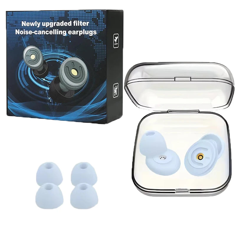 Ear Plugs Noise Reduction Protection Reusable Silicone Swimming Plug Vue Blue