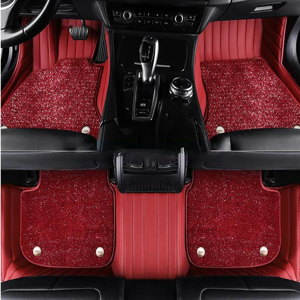 For Smart Forfour Auto New Models Double layer 5D Custom Car Floor Mats Carpets Foot liners car Accessories floor liners Vue Smart Forfour C-wine red
