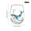 420ml Blue-Ringed Octopus Glass 2D Clear Novelty Coastal Marine Tumbler for Juice, Milk, Coffee, Great Housewarming Gift Vue B 420ml